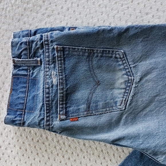 Vintage 517 distressed bootcut light wash Jeans orange tab & gorgeous - Picture 8 of 16